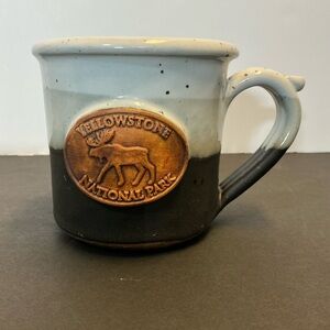 Yellowstone National Park Medallion Moose Mug Handmade Mountain Art Pottery